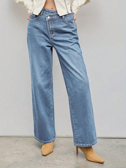 Jean Large Taille Droite Moderne