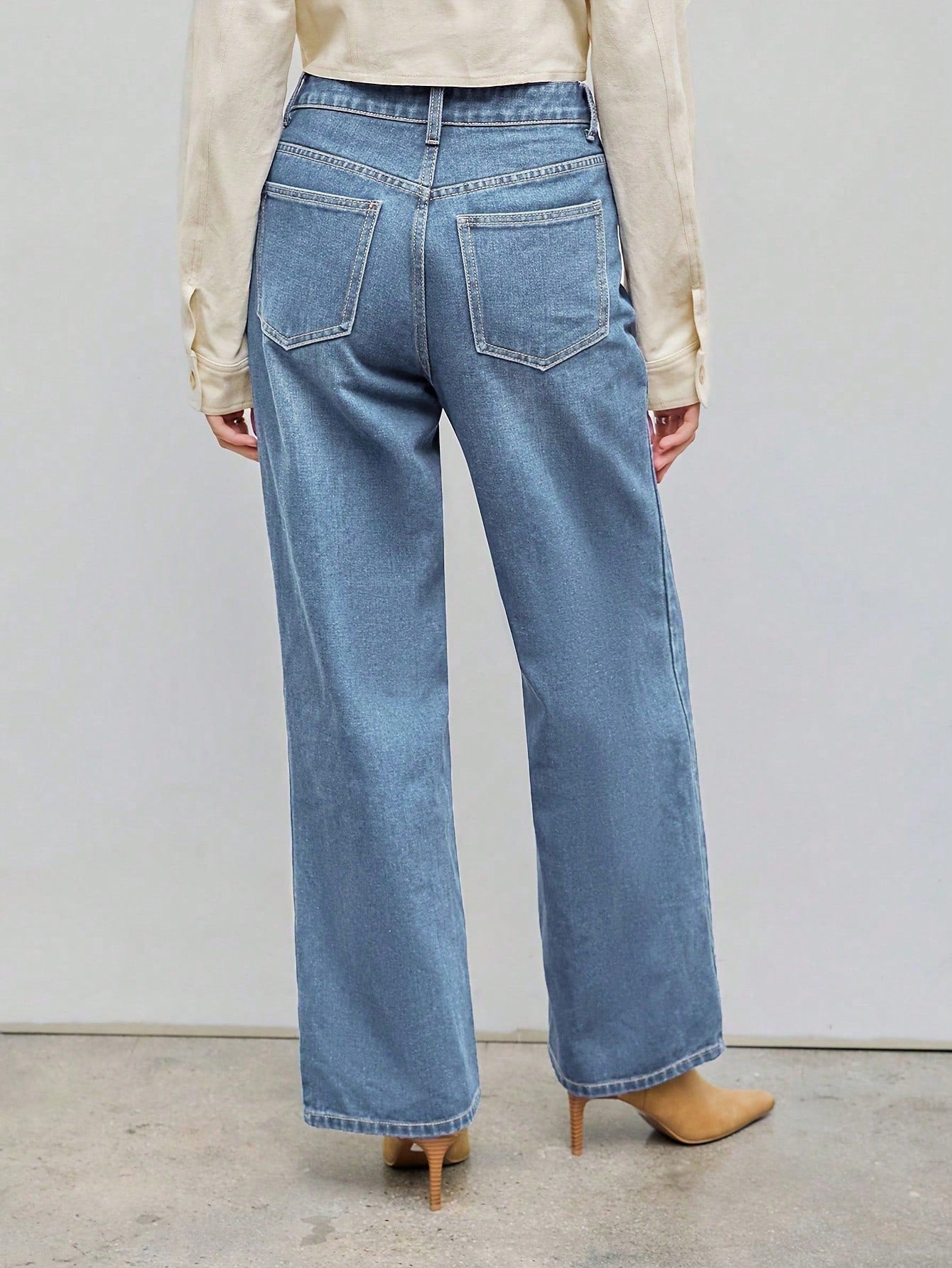 Jean Large Taille Droite Moderne