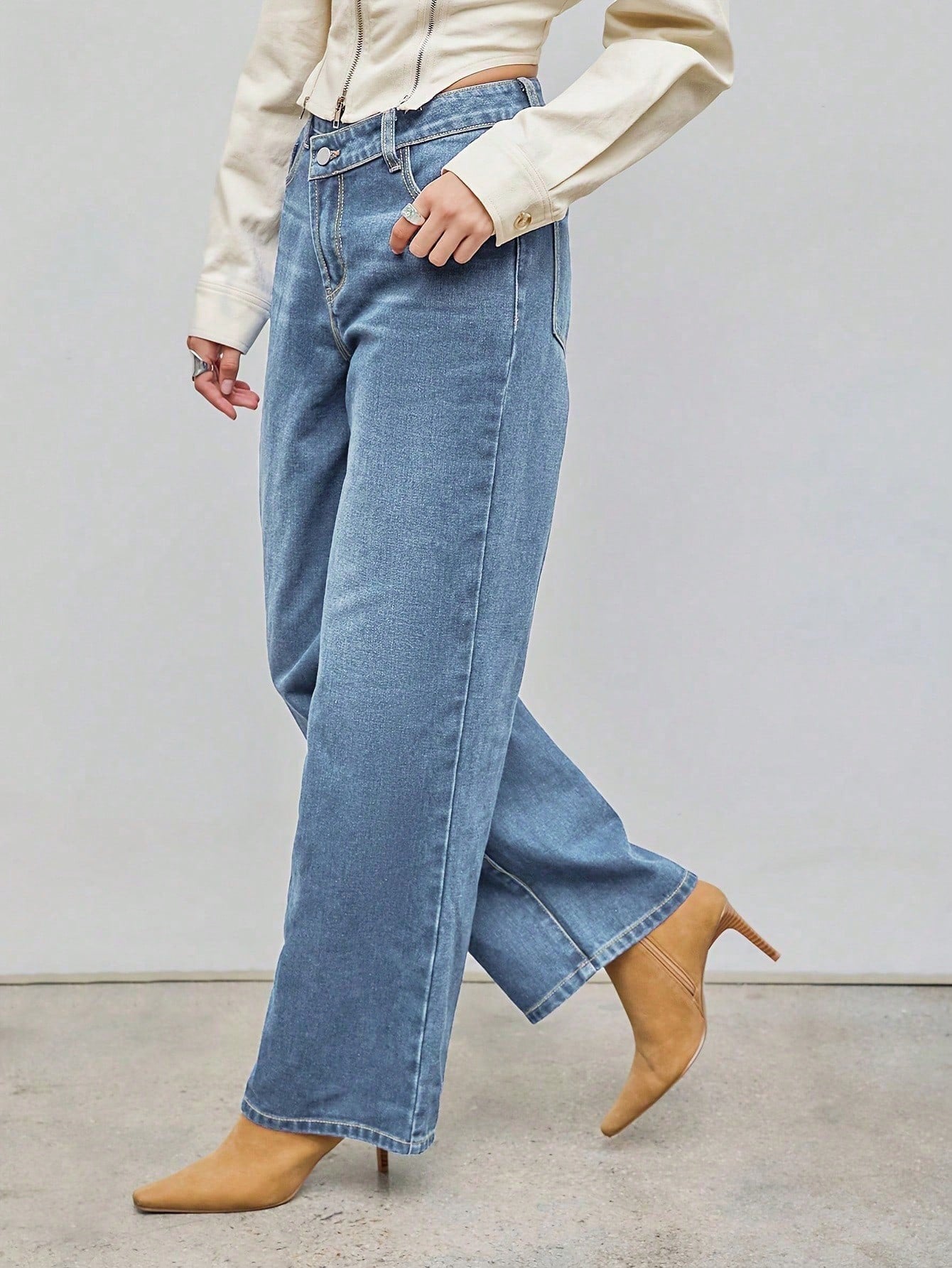 Jean Large Taille Droite Moderne
