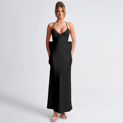 Wolff™ – Robe Longue Femme Élégante Col en V avec Détails en Dentelle-4