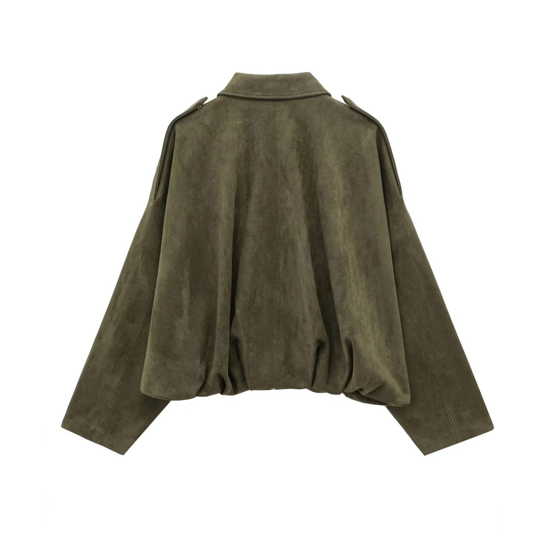 Veste Effet Suédé Coupe Ample Oversize Style Urbain - vue 2