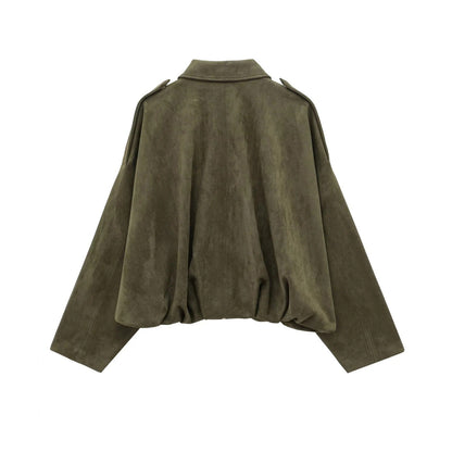 Veste Femme Effet Suédé Coupe Ample Oversize Style Urbain