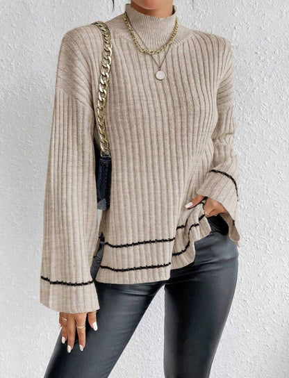 Pull Femme Col Roulé Grosse Maille Hiver