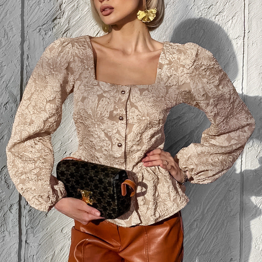 Blouse Élégante Manches Longues en Soie Luxe