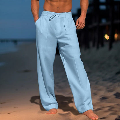 Pantalon Homme Décontracté avec Cordons Élastiques