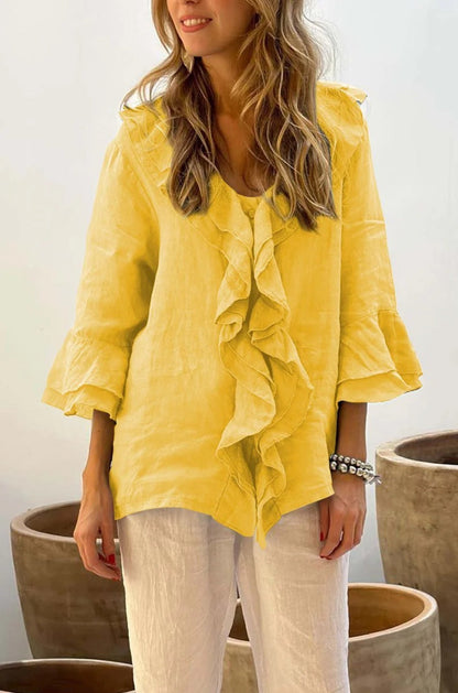 Blouse Femme Élégante avec Manches Bouffantes