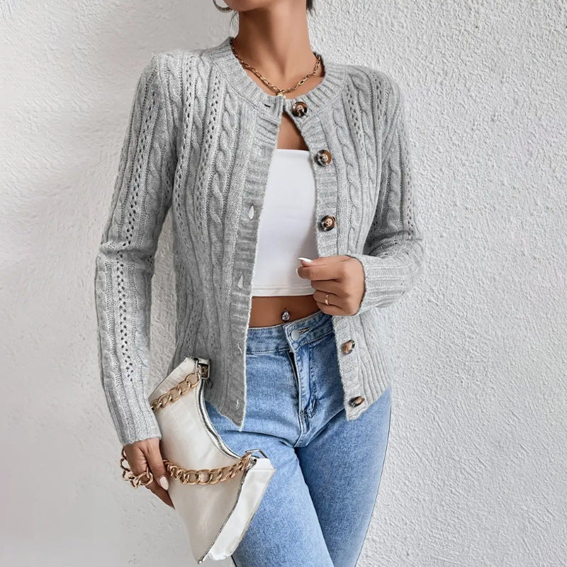 Gilet Femme Élégant - Cardigan Classique avec Manches Longues - PanierRoyale