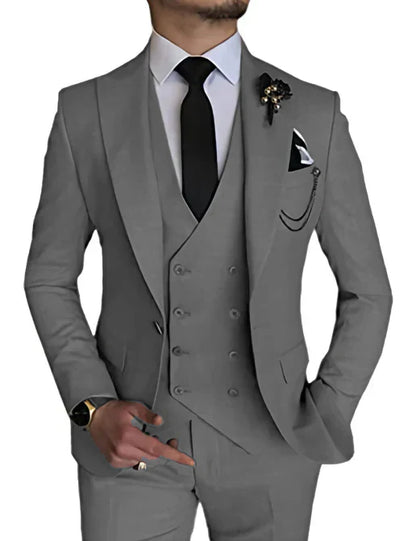Costume Homme Mariage Classique 3 Pièces Noir