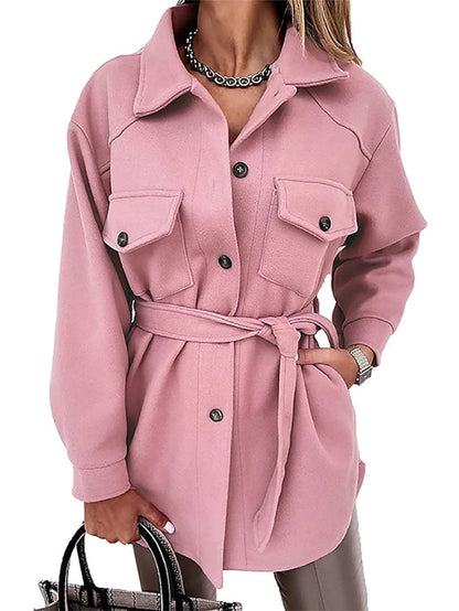 Manteau Élégant Ceinturé pour Femme