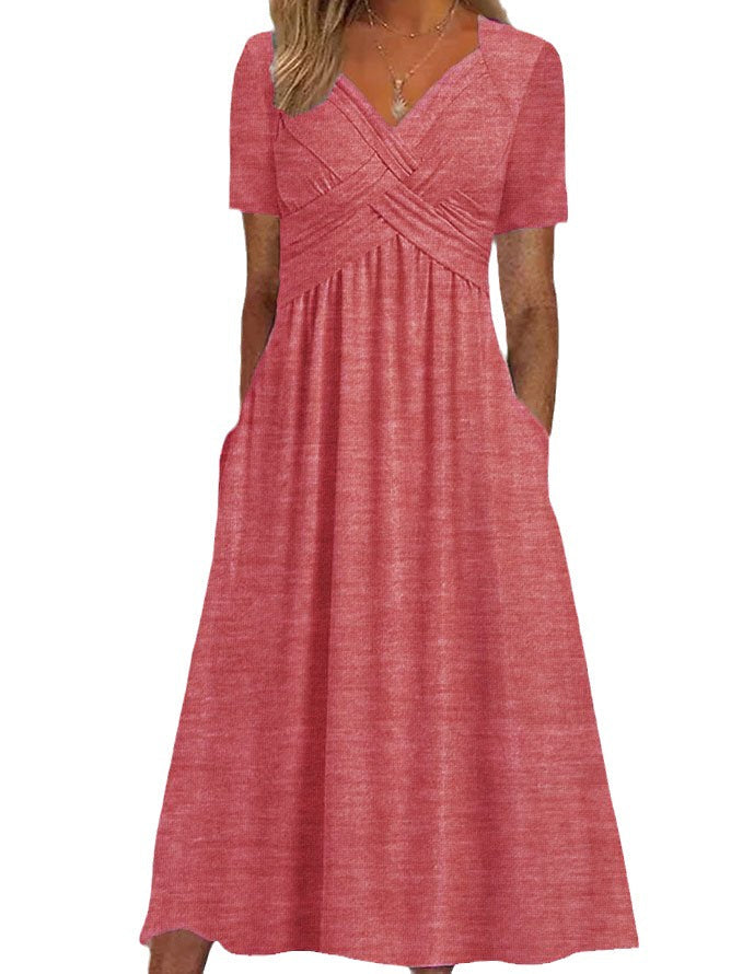 Robe Féminine Chic Col en V pour Femme