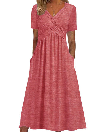Robe Féminine Chic Col en V pour Femme