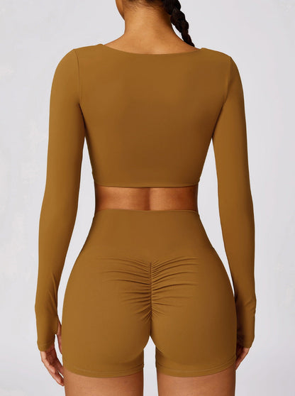Top de Sport Femme Manches Longues sans Couture - BerlinGlamour