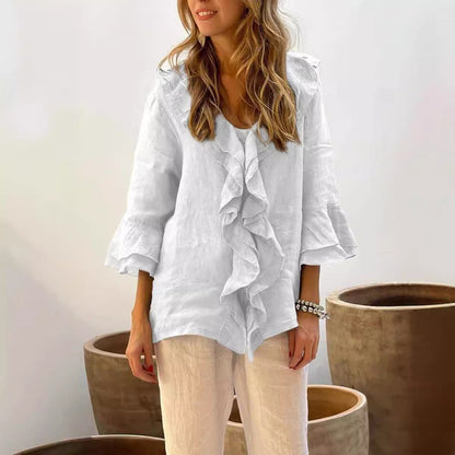 Blouse Femme Élégante avec Manches Bouffantes
