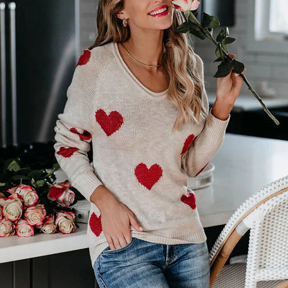 Pull Femme Noël Cœur Rouge - BerlinGlamour