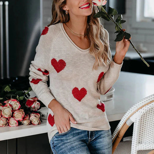 Pull Femme Noël Cœur Rouge - BerlinGlamour