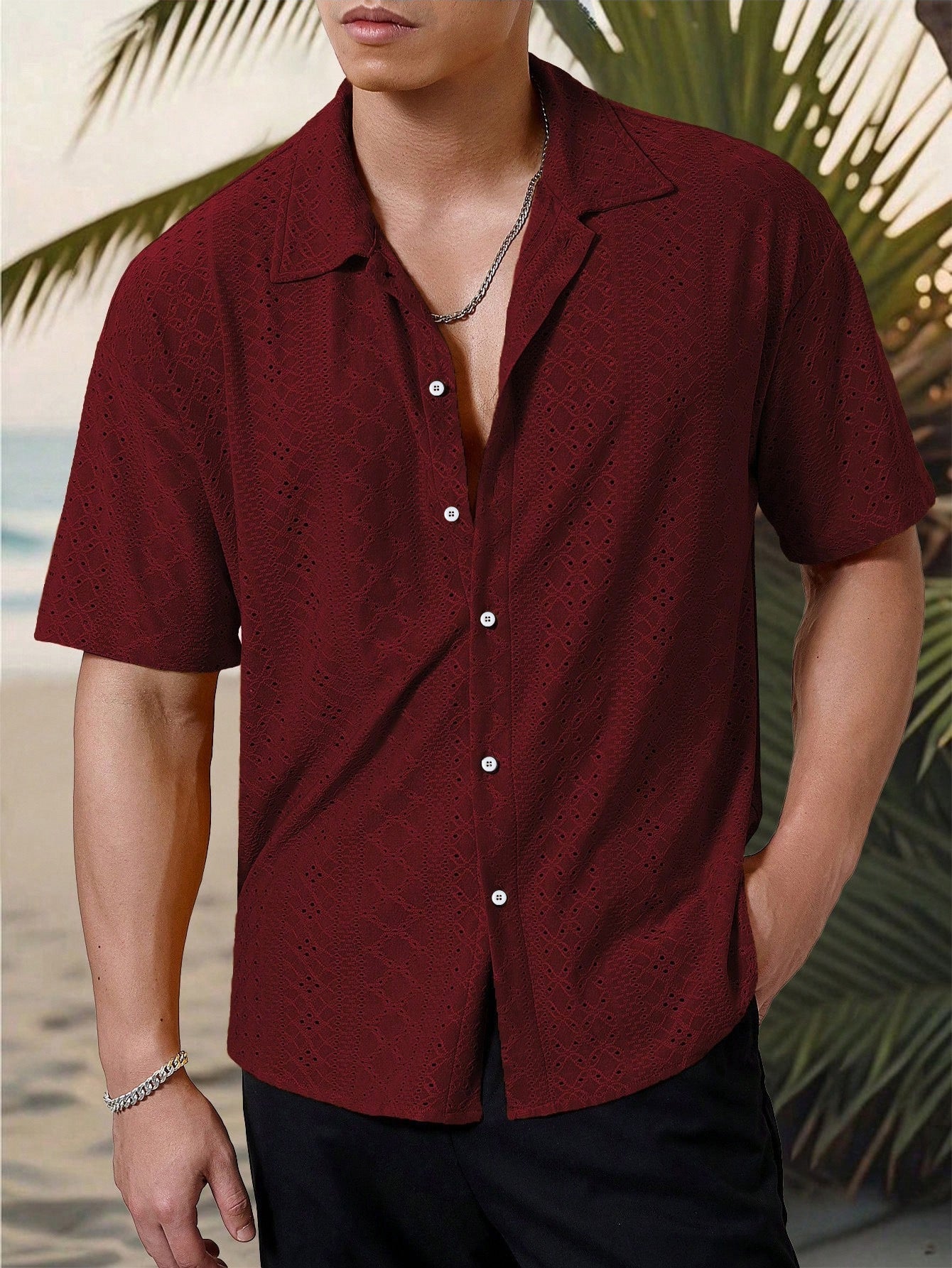 Chemise Homme Décontractée en Coton Boutonnée