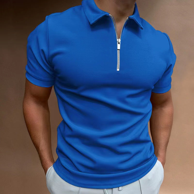 Chemise Polo Homme Col Zip - Manche Courte Élégante pour Tous les Jours