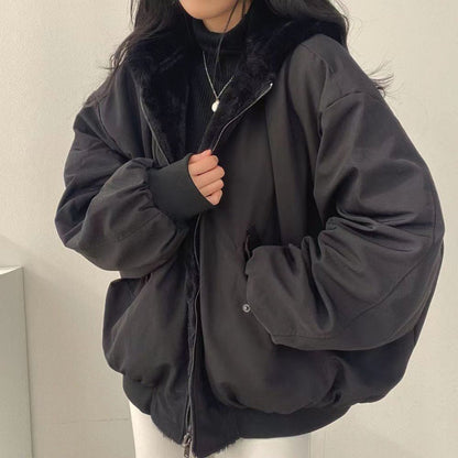 Manteau Femme Hiver Doux et Réversible