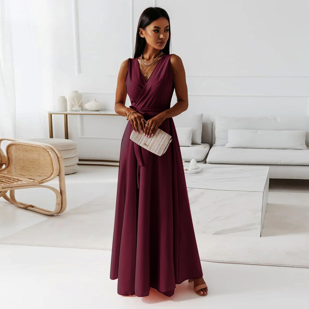 Robe de soirée élégante femme longue noire