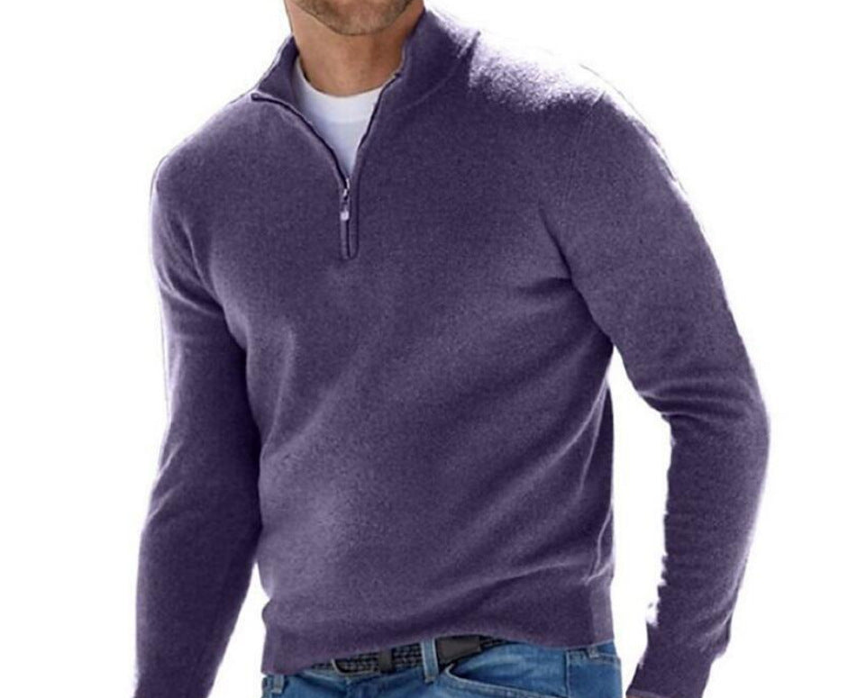 Pull Homme Col Zip Moderne pour Sport et Travail
