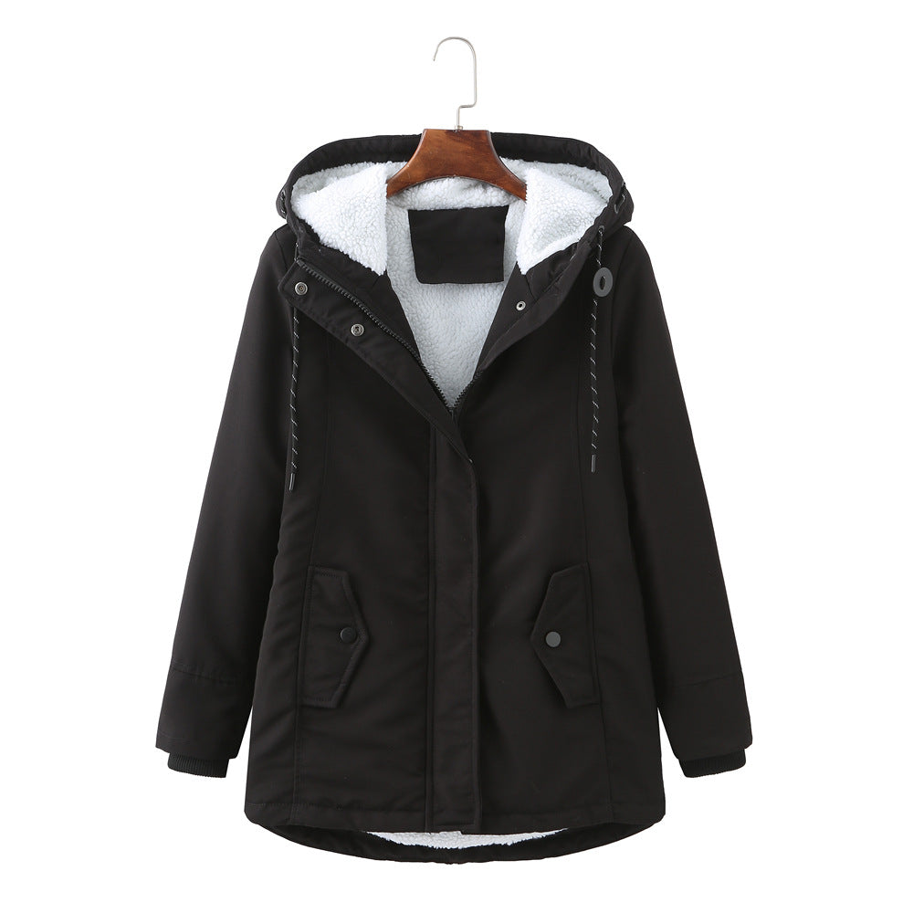Manteau Hiver Femme Doudoune Élégant avec Capuche