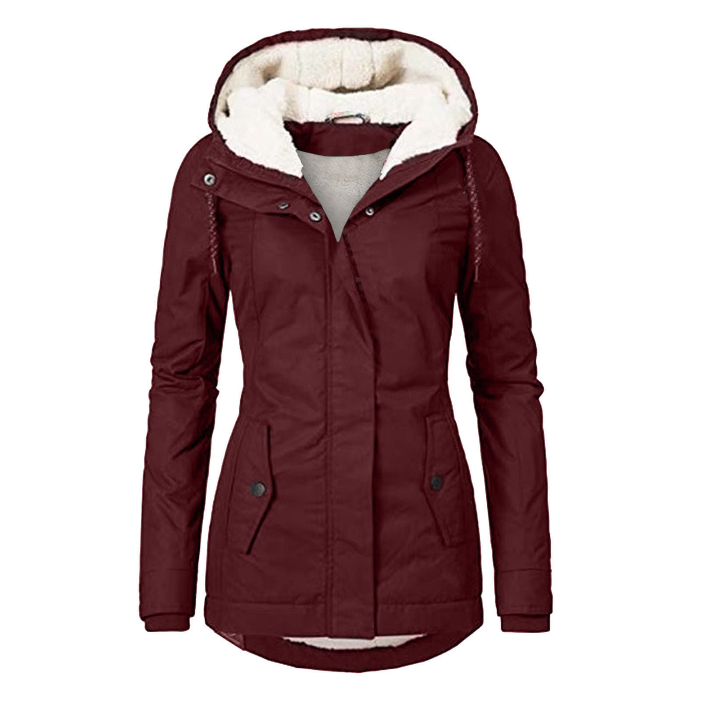 Veste Imperméable Femme avec Capuche et Fermeture Éclair