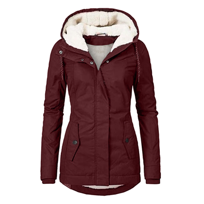 Veste Imperméable Femme avec Capuche et Fermeture Éclair
