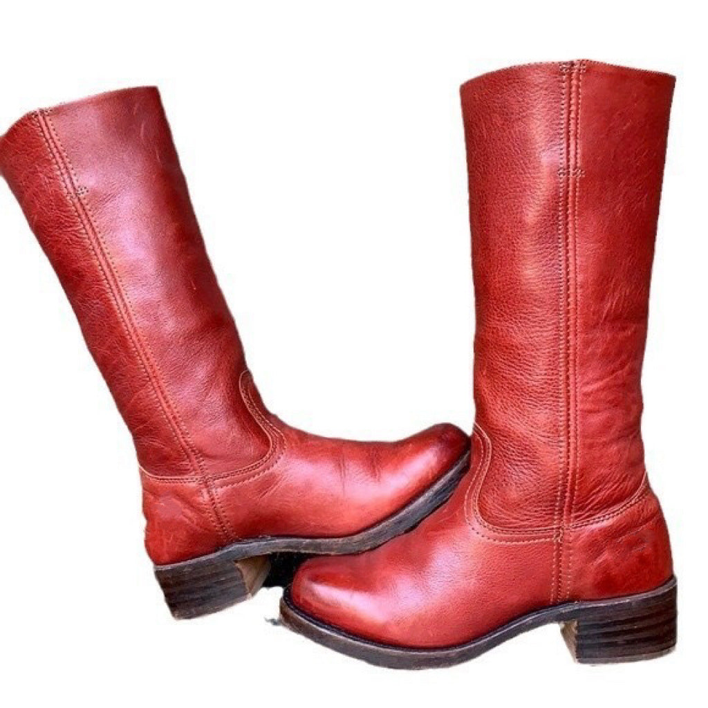 Bottes Femmes Western à Talon Bloc Cuir
