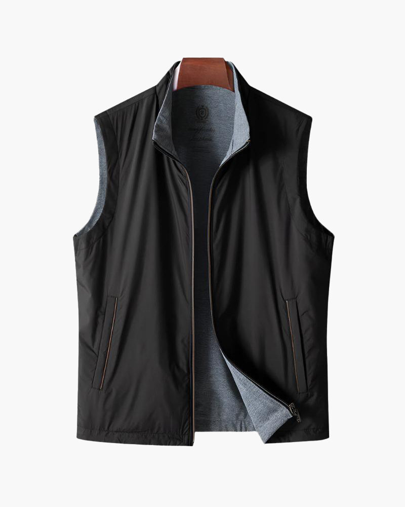 Gilet Slim Noir à Fermeture Éclair - BerlinGlamour