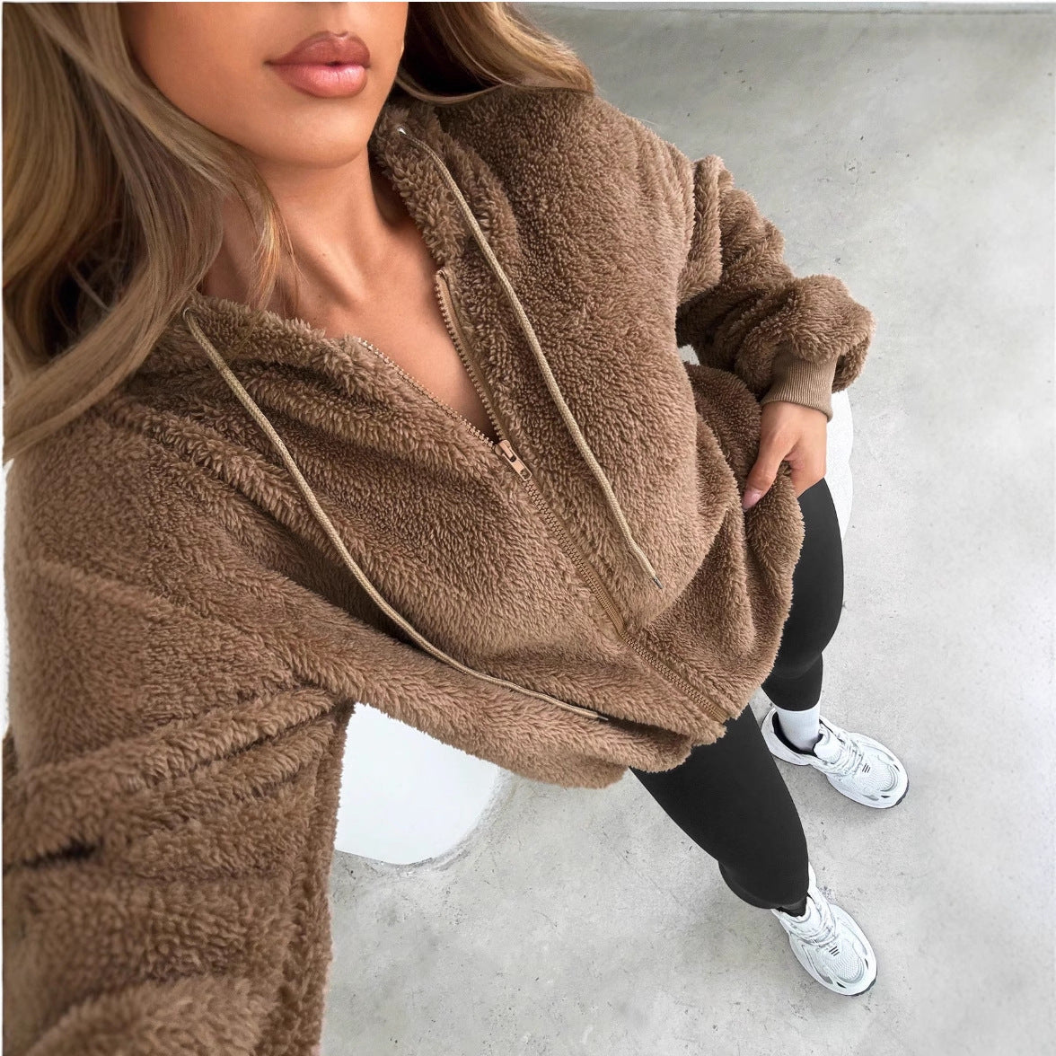 Veste Femme Hiver Douillette – Cardigan Polaire Élégant et Chaud pour Femme