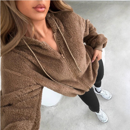 Veste Femme Hiver Douillette – Cardigan Polaire Élégant et Chaud pour Femme