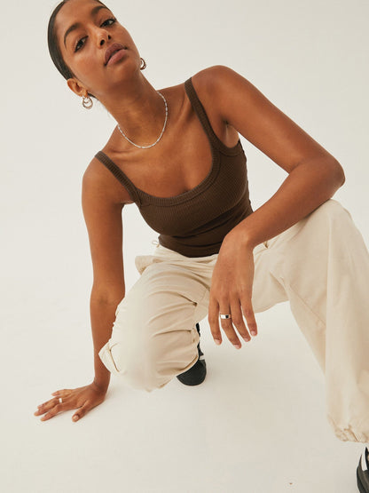 Débardeur Femme Sans Manches Crop Top Été