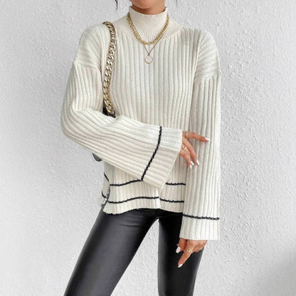 Pull Femme Col Roulé Grosse Maille Hiver