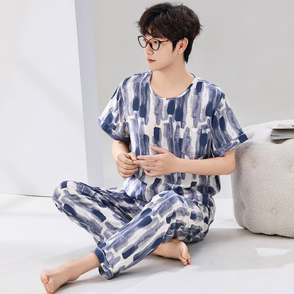 Pyjama Homme Été Léger Manches Courtes