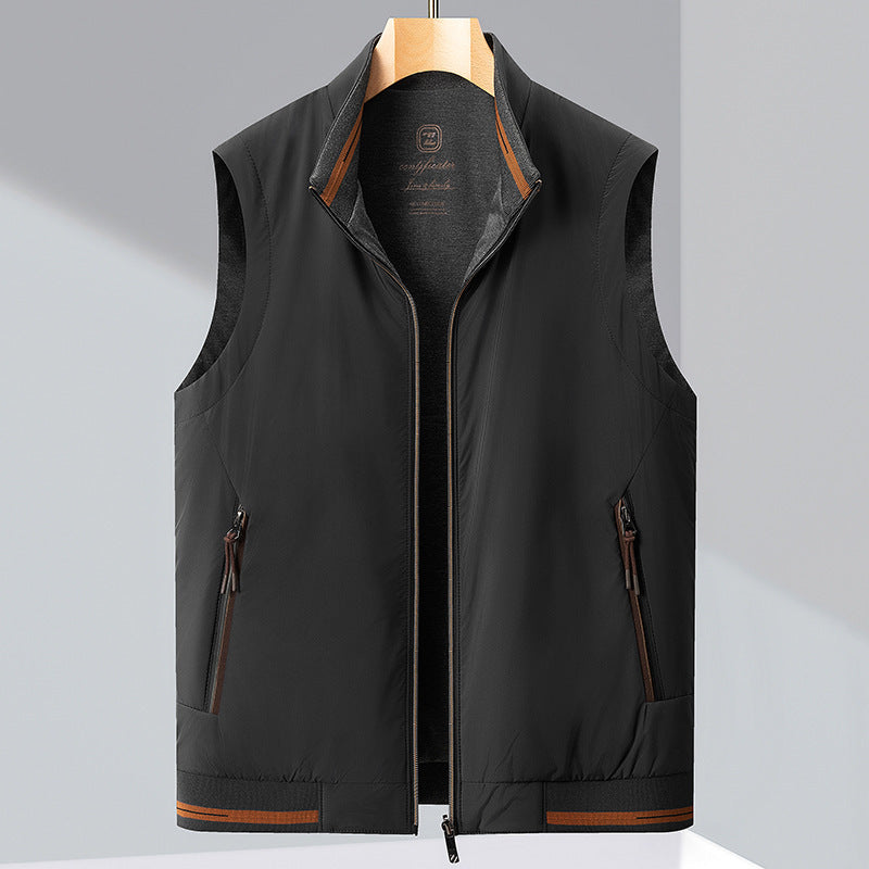 Gilet D'hiver Épais et Douillet avec Poches Zippées
