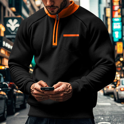 Sweat à Capuchon Zippé Homme Hiver Chaud et Confortable