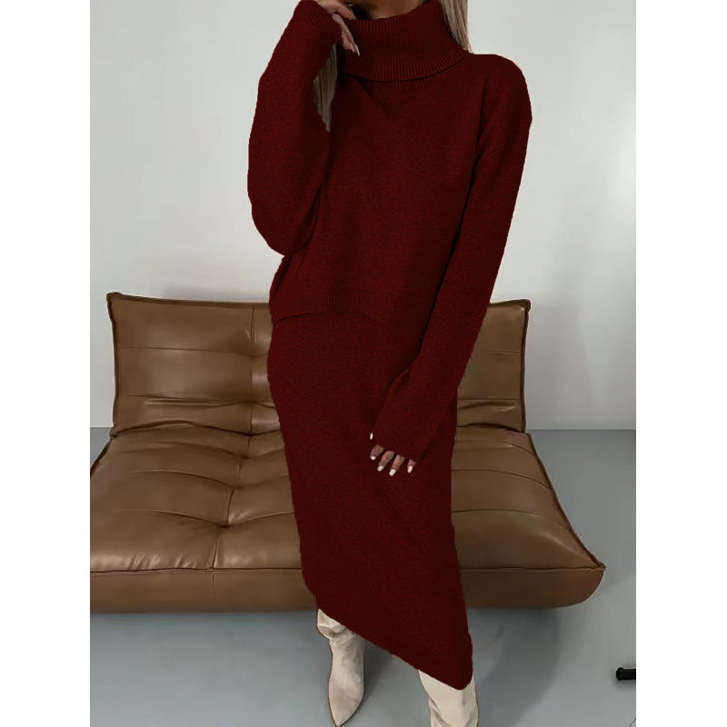 Pull et Jupe Ensemble Femme Tricot Élégant