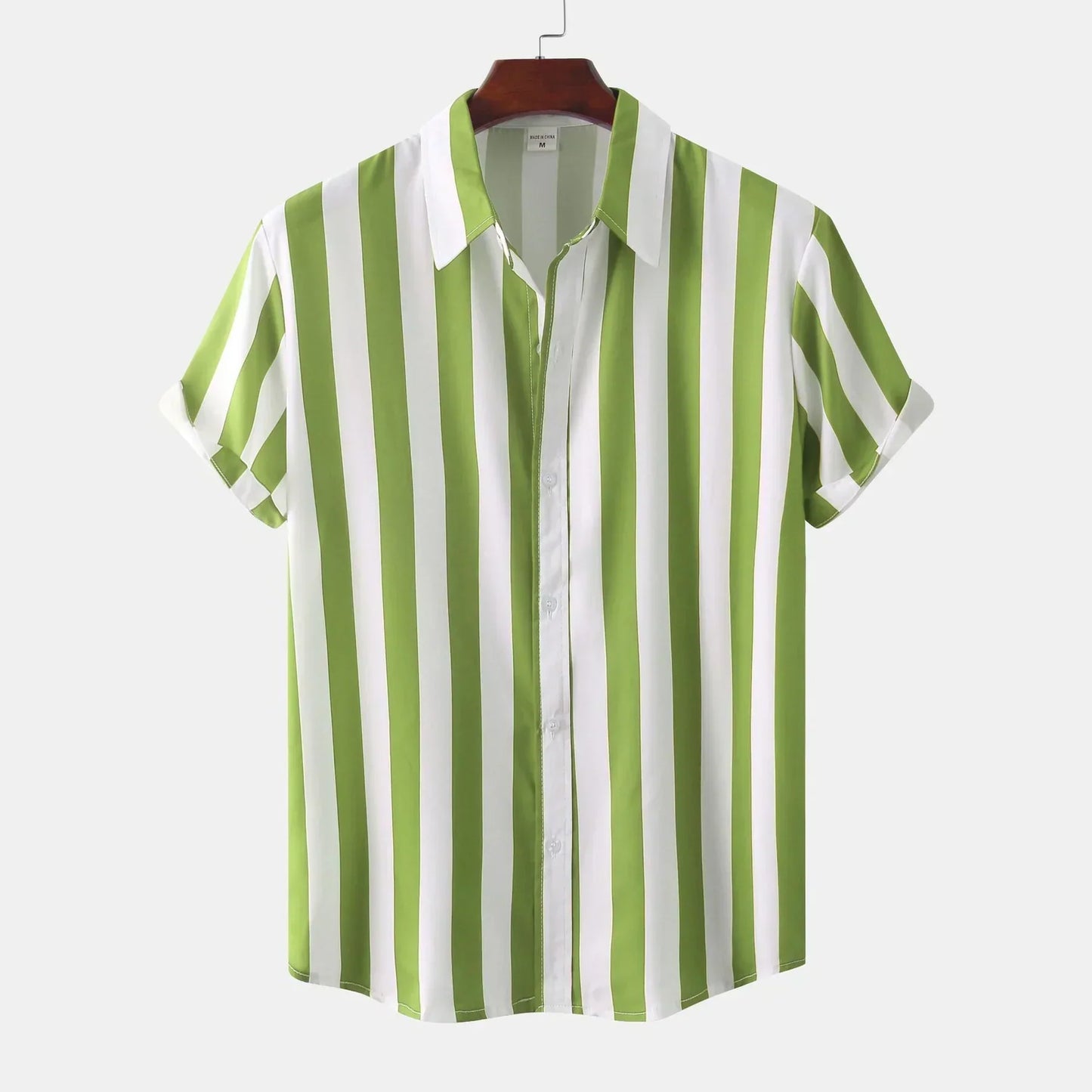 Chemise Rayée Manches Courtes Été Homme