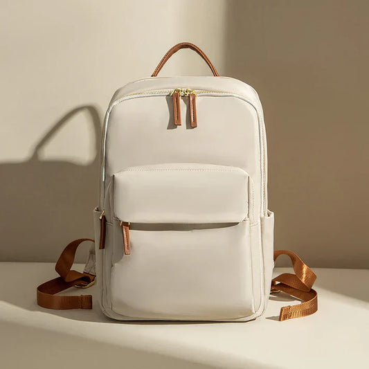 Sac à dos cuir brun avec poches multiples et bretelles réglables - PanierRoyale