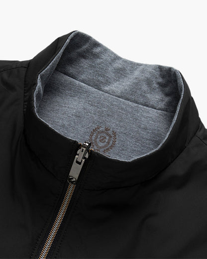 Gilet Slim Noir à Fermeture Éclair