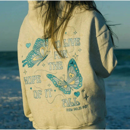Sweat à Capuche Décontracté de Plage avec Broderie