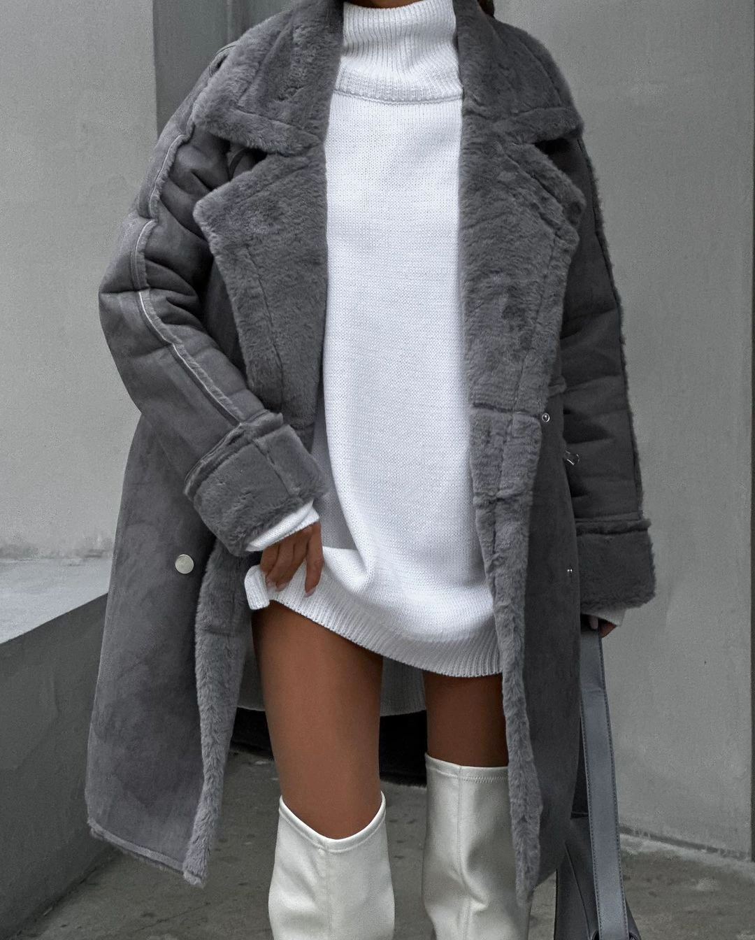 Manteau Femme Hiver Long et Doux en Peluche