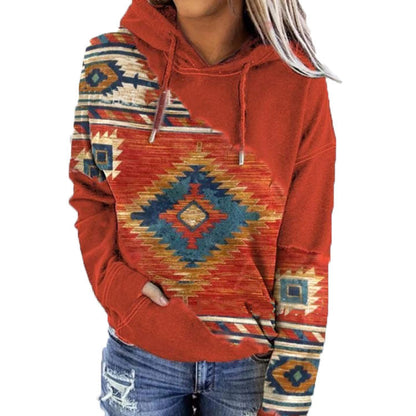 Sweat À Capuche Tendance À Imprimé Tribal Pour Femme | Hiver