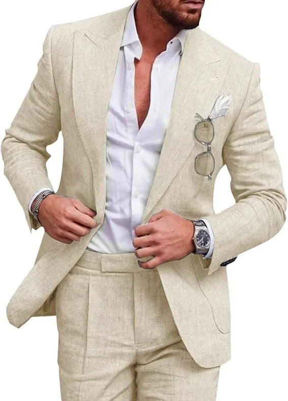 Costume Mariage Homme Été Slim Fit Deux Pièces - PanierRoyale