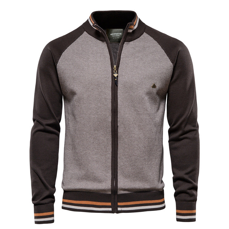 Cardigan zippé élégant avec col montant