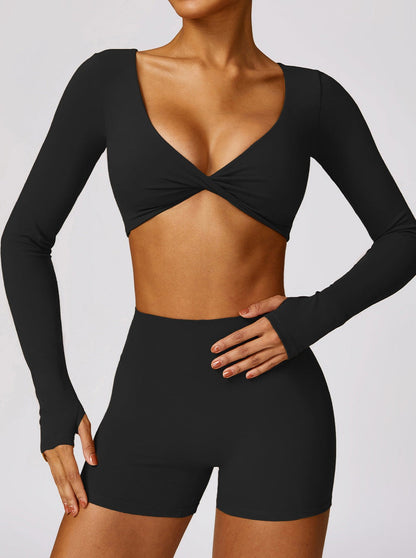 Top femme Manche Longue Décolleté Twist
