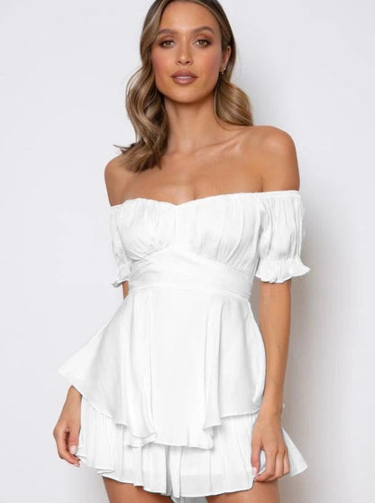 Robe Été Off-Shoulder Courte Féminine