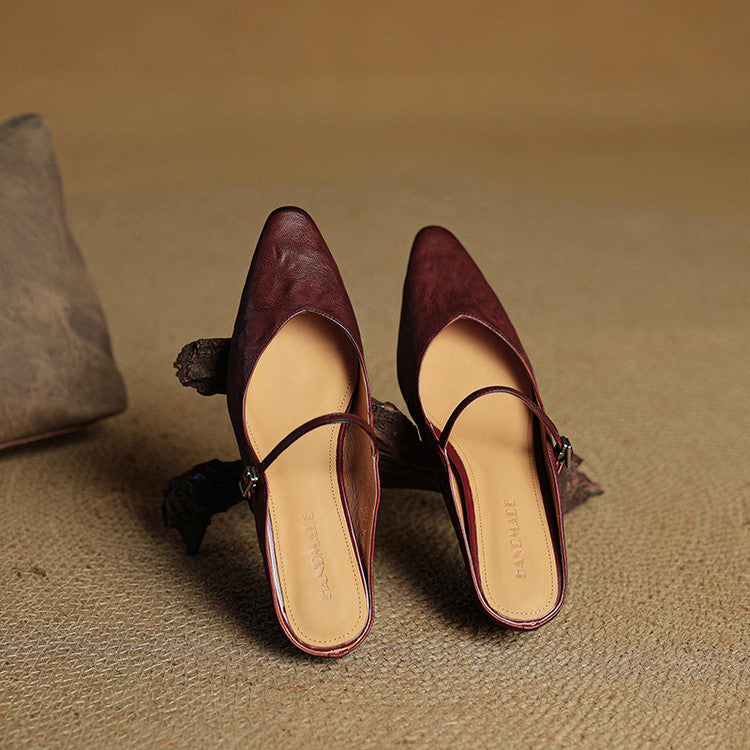 Mules Femmes en Cuir Authenticité Luxe