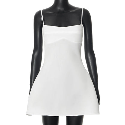 Robe Été Femme Élégante avec Bretelles Fines Réglables