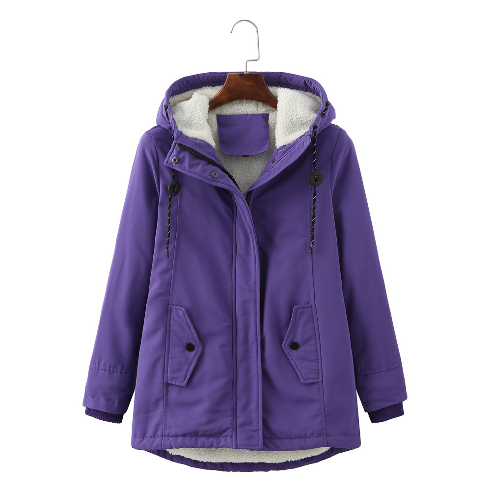 Manteau Hiver Femme Doudoune Élégant avec Capuche